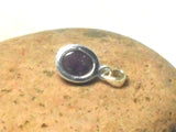 Small Purple Oval AMETHYST Sterling Silver 925 Gemstone Pendant