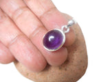 Small Purple Oval AMETHYST Sterling Silver 925 Gemstone Pendant