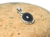 Small Oval Shaped Black ONYX Sterling Silver 925 Gemstone Pendant