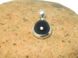 Small Oval Shaped Black ONYX Sterling Silver 925 Gemstone Pendant