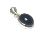 Small Oval Shaped Black ONYX Sterling Silver 925 Gemstone Pendant