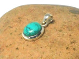 Small Blue Oval TURQUOISE Sterling Silver 925 Gemstone Pendant