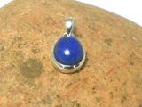 Small Blue Oval LAPIS LAZULI Sterling Silver 925 Gemstone Pendant