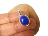 Small Blue Oval LAPIS LAZULI Sterling Silver 925 Gemstone Pendant