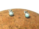 Round Blue LARIMAR Sterling Silver 925 Gemstone Stud Earrings - 5 mm