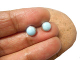 Round Blue LARIMAR Sterling Silver 925 Gemstone Stud Earrings - 6 mm