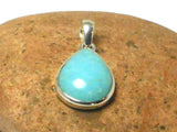 Blue Teardrop Smithsonite Sterling Silver 925 Gemstone Pendant