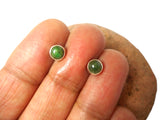 Green EMERALD Sterling Silver 925 Gemstone Stud Earrings - 5 mm - Gift Boxed