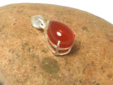 Teardrop Orange Carnelian Sterling Silver 925 Gemstone Pendant