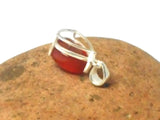 Teardrop Orange Carnelian Sterling Silver 925 Gemstone Pendant