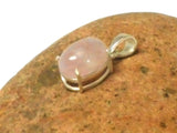 Pink Oval Rose QUARTZ Sterling Silver 925 Gemstone Pendant