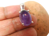 Purple Oval AMETHYST Sterling Silver 925 Gemstone Pendant