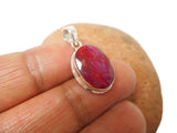 Small Pink Oval Shaped RUBY Sterling Silver 925 Gemstone Pendant