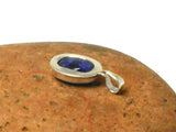 Small Milky Blue Oval SAPPHIRE Sterling Silver 925 Pendant