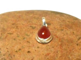 Small Teardrop Orange Carnelian Sterling Silver 925 Gemstone Pendant