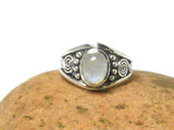 Fiery Oval Moonstone Sterling Silver 925 Gemstone Ring - Gift Boxed