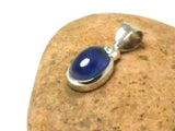 Blue Oval SAPPHIRE Sterling Silver 925 Pendant