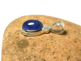 Blue Oval SAPPHIRE Sterling Silver 925 Pendant