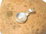 Fiery Round MOONSTONE Sterling Silver 925 Gemstone Pendant