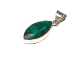 Green Marquise shaped EMERALD Sterling Silver 925 Gemstone Pendant