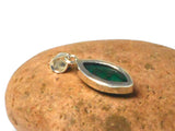 Green Marquise shaped EMERALD Sterling Silver 925 Gemstone Pendant