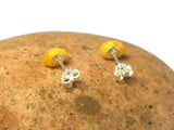 Butterscotch AMBER Sterling Silver Gemstone Oval Stud Earrings 925  - 6 x 8 mm