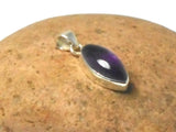 Marquise Shaped Purple AMETHYST Sterling Silver 925 Gemstone Pendant