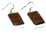 Chunky UNAKITE Sterling Silver 925 Gemstone Earrings