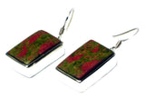 Chunky Rectangular UNAKITE Sterling Silver 925 Gemstone Earrings - (UNE0806171)