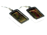 Chunky Rectangular UNAKITE Sterling Silver 925 Gemstone Earrings - (UNE0806171)