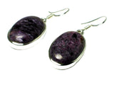 Large CHAROITE Sterling Silver 925 Gemstone Earrings