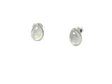 MOONSTONE Pear Shaped Sterling Silver Gemstone Stud Earrings 925