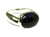 AMETHYST Sterling Silver 925 Oval Gemstone Ring (Size S) - (AMR1306175)