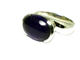 AMETHYST Sterling Silver 925 Oval Gemstone Ring (Size S) - (AMR1306175)