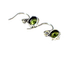 Round PERIDOT Sterling Silver 925 Gemstone Earrings - (PDE1207173)