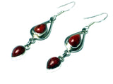 CORAL Sterling Silver Gemstone Earrings 925 - (CER3105171)