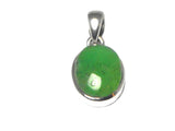 Oval CHRYSOPRASE Sterling Silver 925 Gemstone PENDANT - (CSPP1807171)