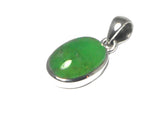 Oval CHRYSOPRASE Sterling Silver 925 Gemstone PENDANT - (CSPP1807171)