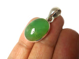 Oval CHRYSOPRASE Sterling Silver 925 Gemstone PENDANT - (CSPP1807171)