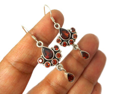 GARNET Sterling Silver 925 Gemstone Earrings