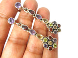 Amethyst, peridot, garnet, citrine  Sterling Silver 925 Gemstone Earrings