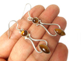 TIGER'S EYE Sterling Silver 925 Gemstone Earrings