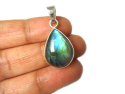 LABRADORITE Sterling Silver 925 Gemstone Pendant 