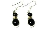 BLACK ONYX Sterling Silver Gemstone Earrings 925 - (BOER2906172)